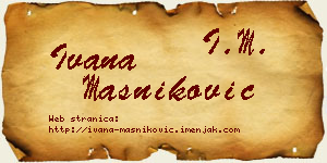 Ivana Masniković vizit kartica